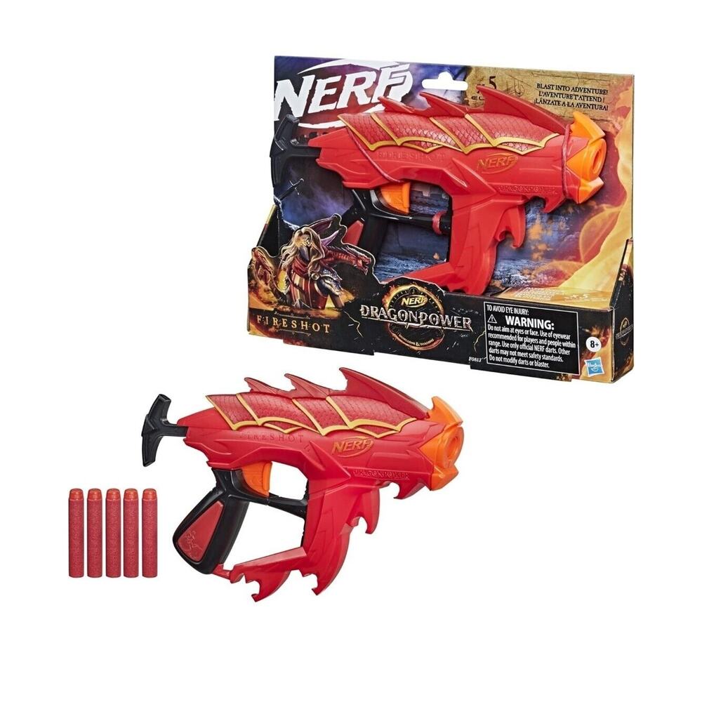 NERF Dragon Power Fire Shot Dart Blaster Dungeons Dragons One Nerf Gun